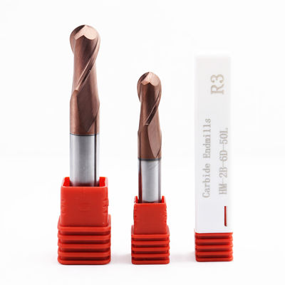 Fresa a sfera in metallo duro da 6 mm, 2 taglienti, per la lavorazione dei metalli