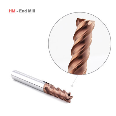 Inserto per fresatura in carburo di tungsteno a 4 taglienti per acciaio HRC60, rivestimento AlTiN